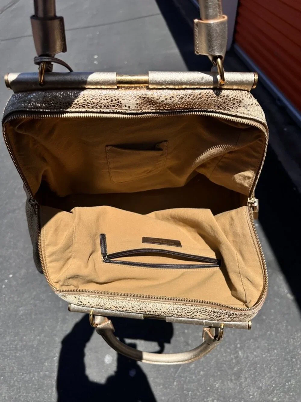 Y2K Authentic Yves Saint Laurent- Rive Gauche Gold Metallic Marjorelle Handbag